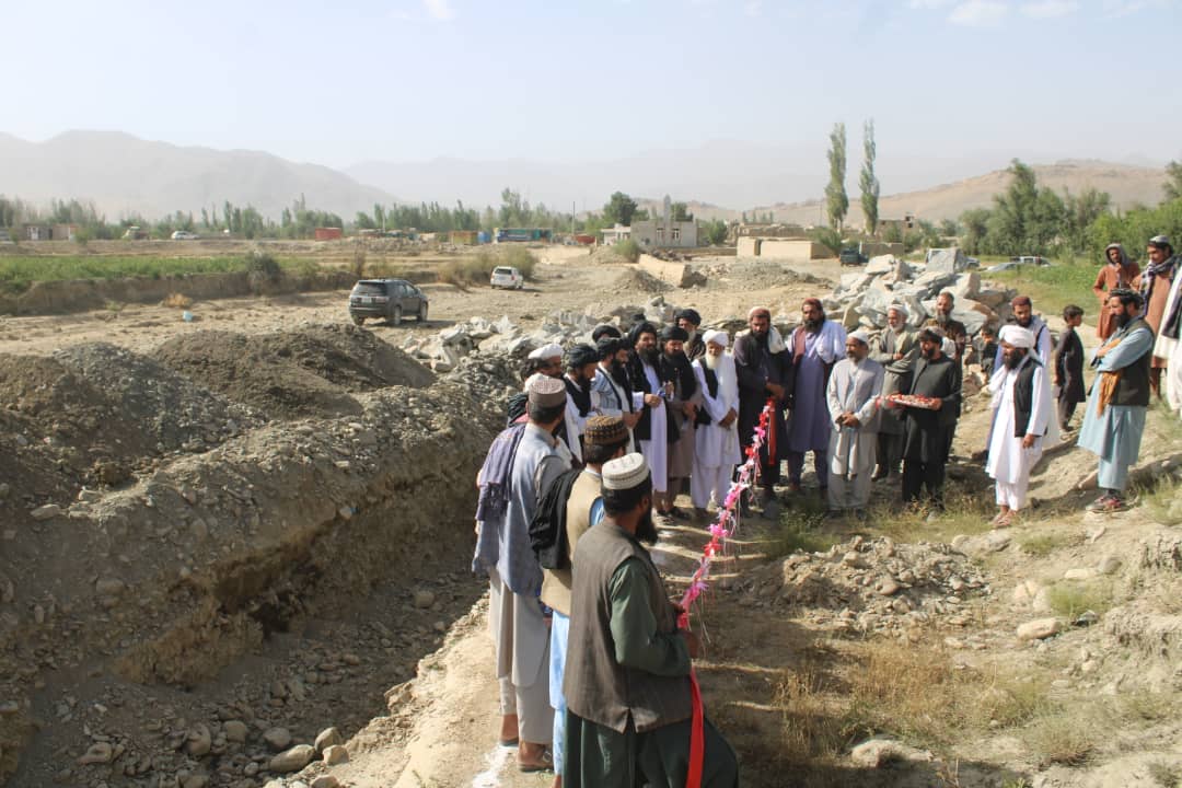 Construction of retaining wall launched in Maidan Wardak 