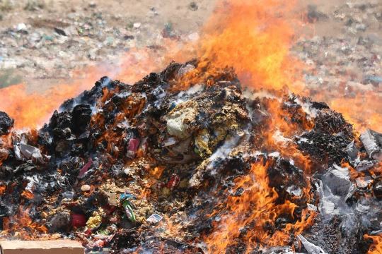 70 tons of expired goods torched in Farah