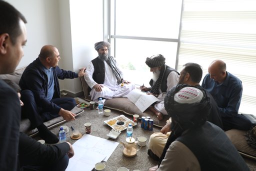 Mullah Baradar meets director general of Uzbekistan railways in Balkh