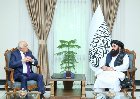 Amir Khan Muttaqi meets Zalmay Khalilzad in Kabul