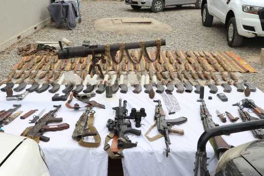 Weapons, war military  gadgets seized in Kandahar