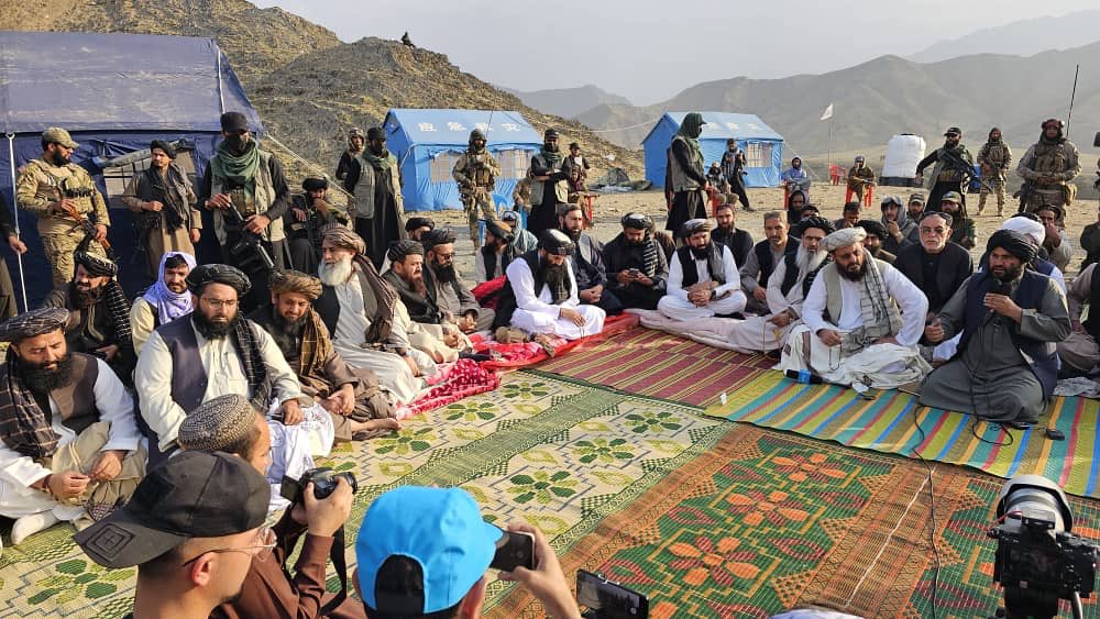 Sirajuddin Haqqani visits refugees’ camp near Durand Line