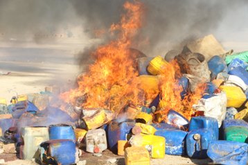 هرات کې څه باندې ۵۰ ټنه نشه يي توکي وسوځول شول