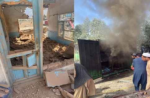 د پاکستاني ځواکونو د بريد له امله تورخم کې دوه سوداګريزو مارکيټونو اور اخيستې