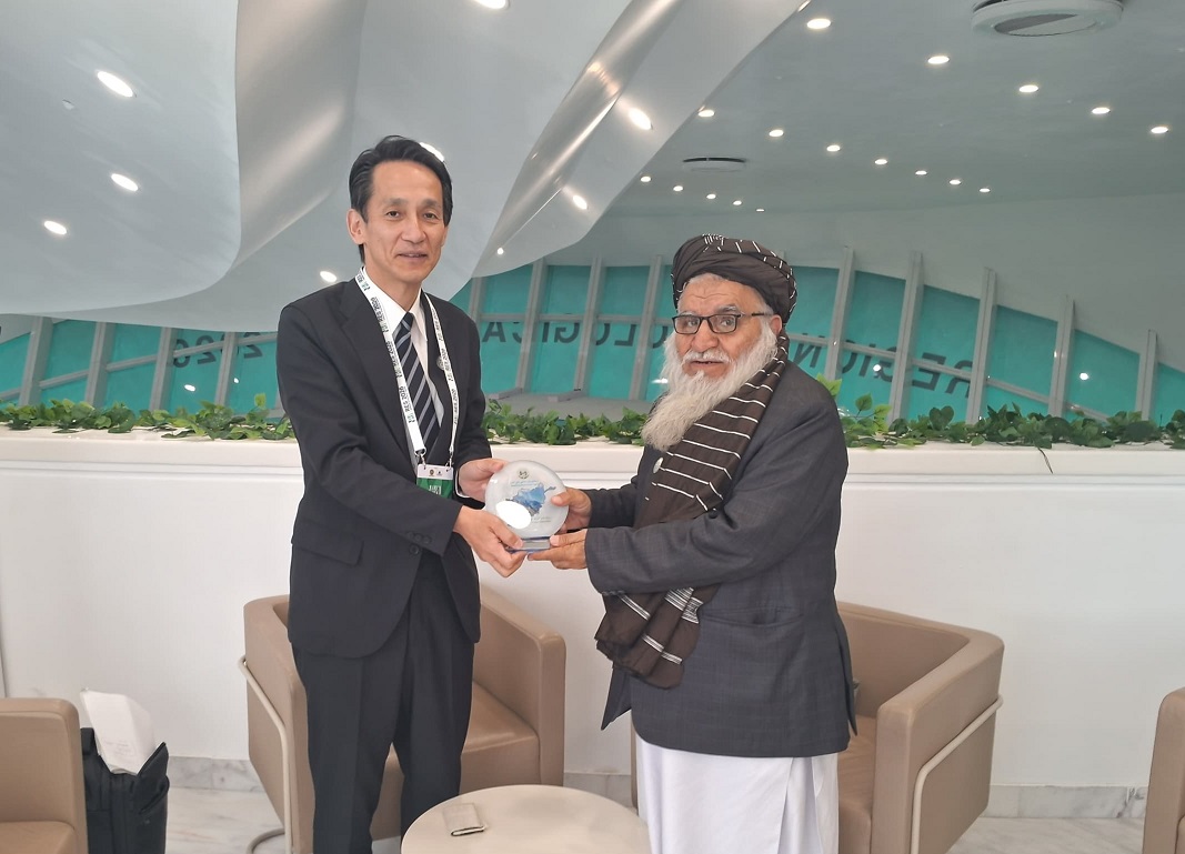 د چاپېريال ساتنې ادارې رئیس د جاپان د چاپېريال ساتنې وزارت له مرستيال سره وکتل